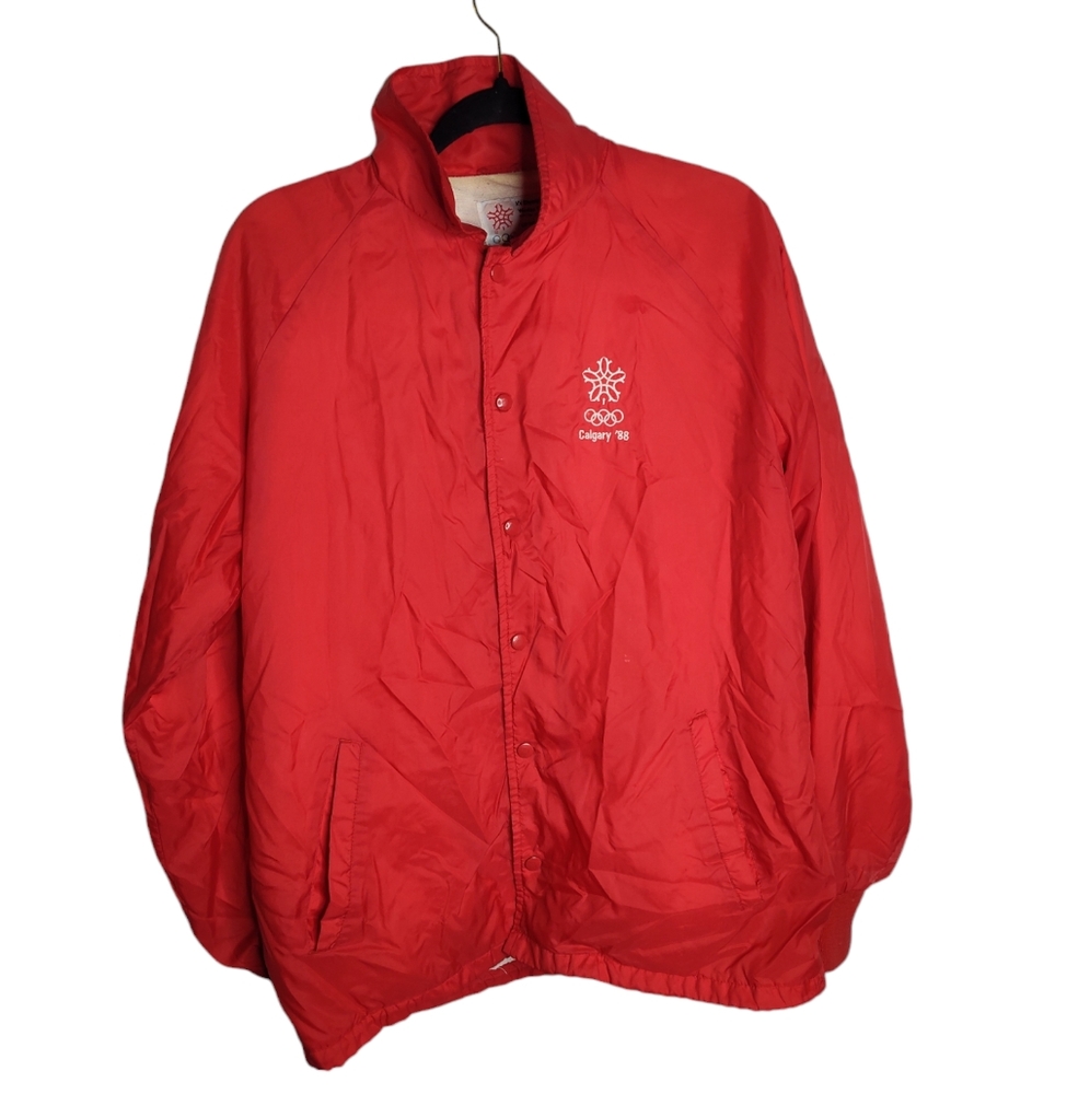 Vintage 1988 Winter Olympics Calgary Licensed Windbreaker Terry lining size S